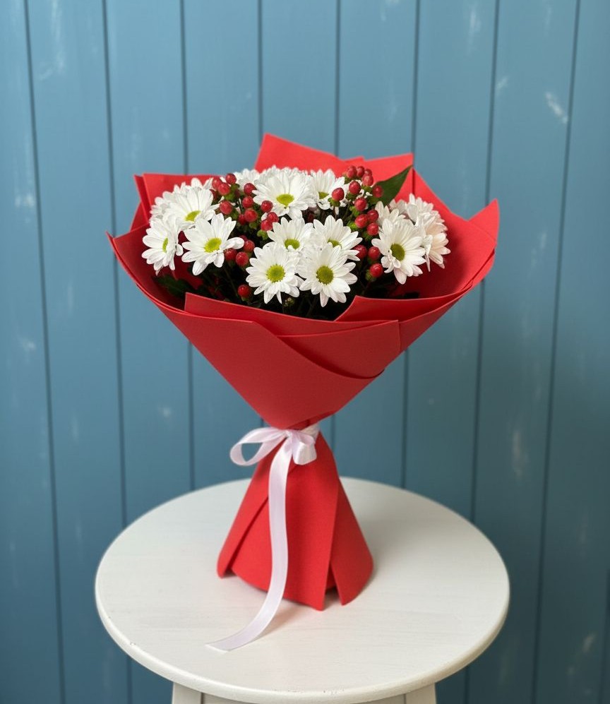 Букет цветов из: Хризантемы в Дагестанских огнях