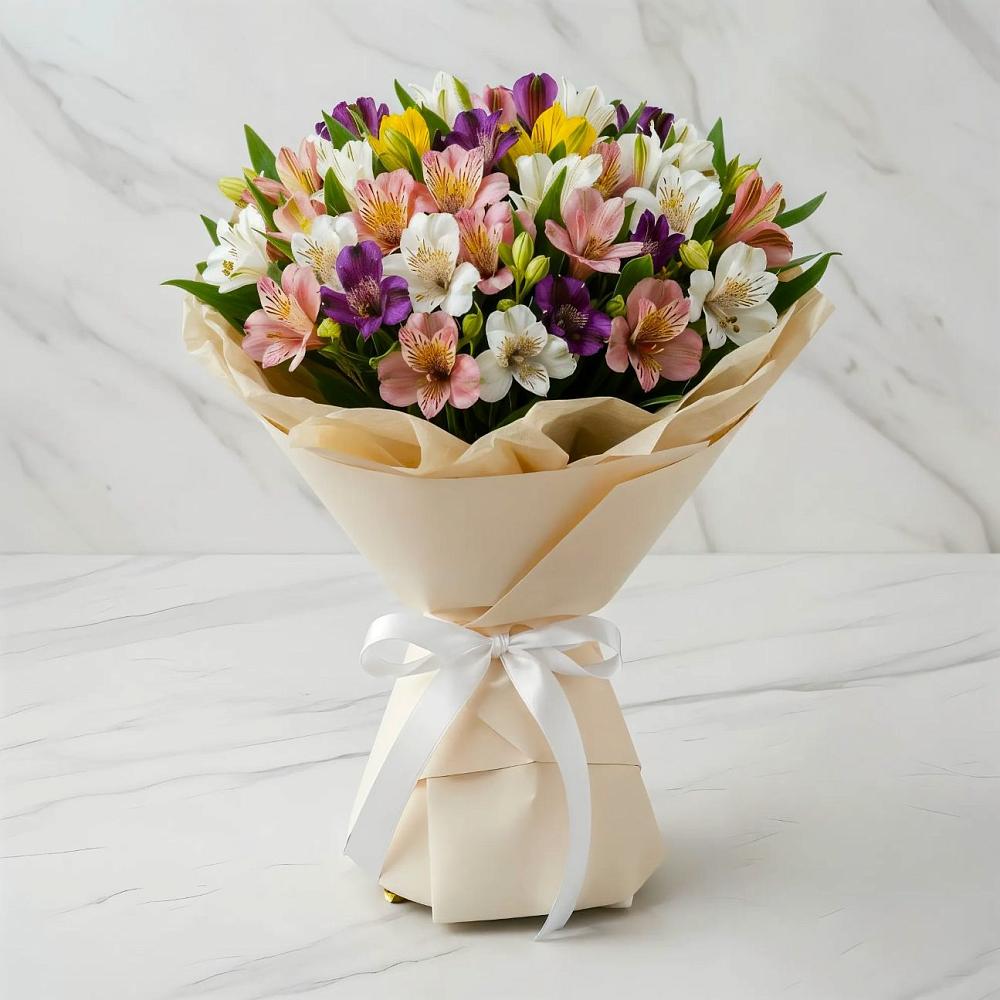 Букет цветов из: Альстромерии в Дагестанских огнях