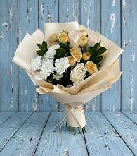 Букет цветов из:  Розы и Хризантемы #REPLACE_PRED# Дагестанских огнях