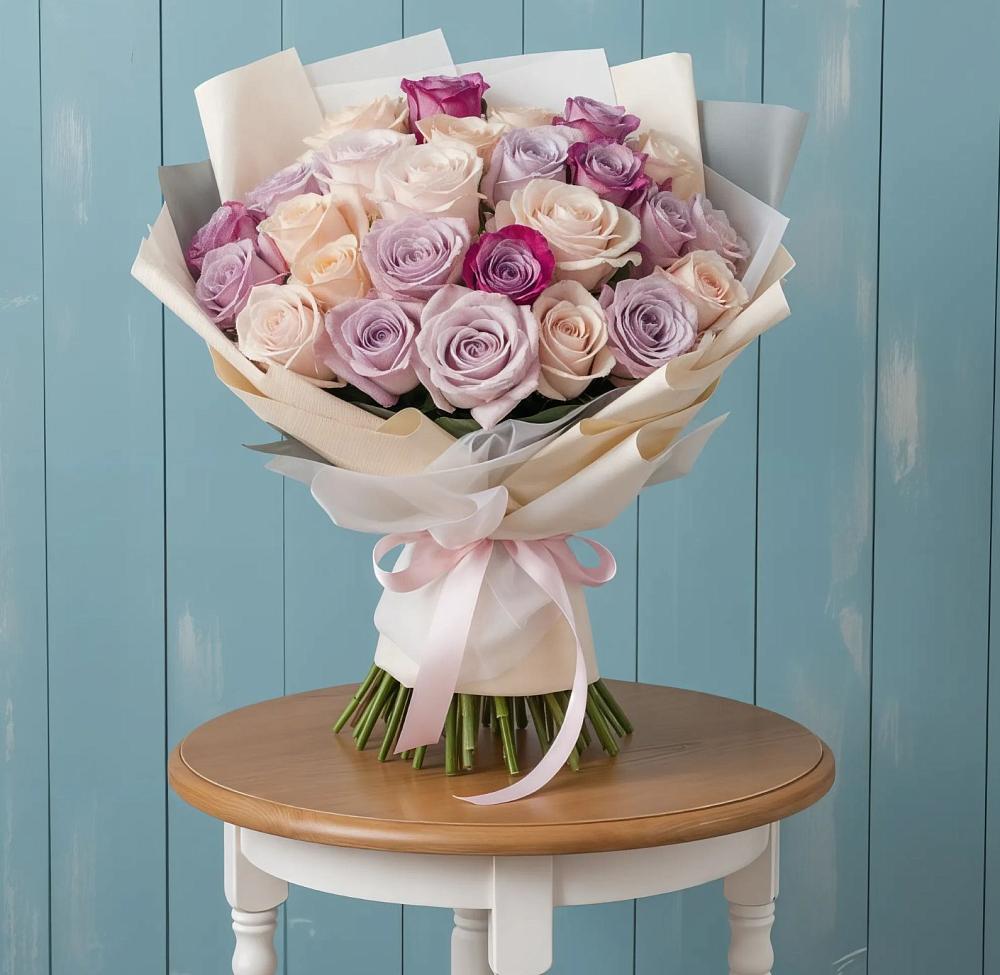 Букет цветов из: Розы в Дагестанских огнях