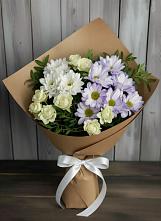 Букет цветов из:  Хризантемы и Розы в Дагестанских огнях