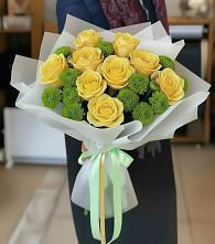 Букет цветов из:  Хризантемы и Розы в Дагестанских огнях