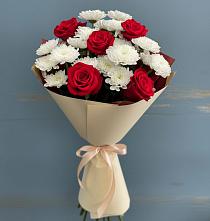 Букет цветов из:  Розы и Хризантемы в Дагестанских огнях