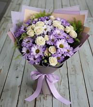 Букет цветов из:  Хризантемы и Розы в Дагестанских огнях